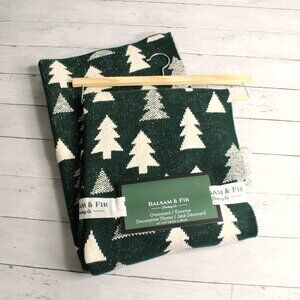 Balsam & Fir Oversized Throw Blanket 100% Cotton Holiday Christmas Tree
